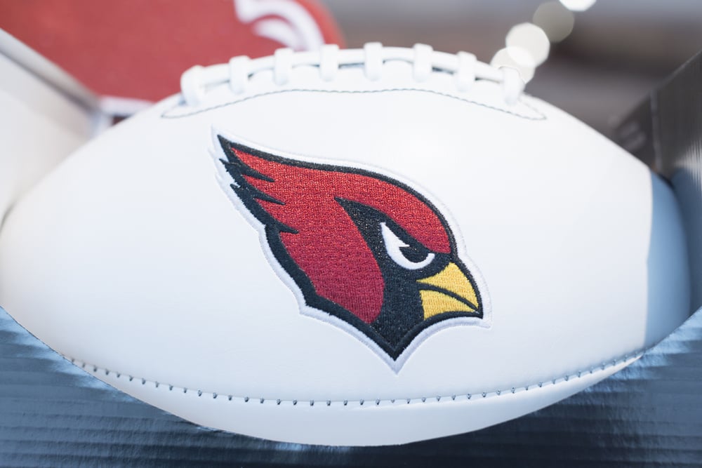 football with Arizona Cardinals logo