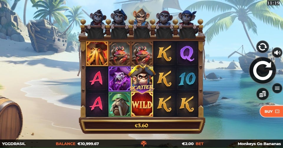 Monkeys Go Bananas MultiMax slot reels Yggdrasil Gaming - best new online slots of the week