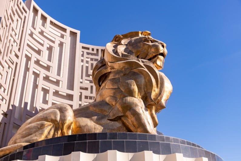 MGM lion statue