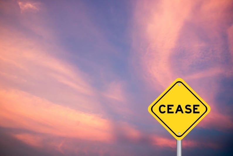 Cease on a sign