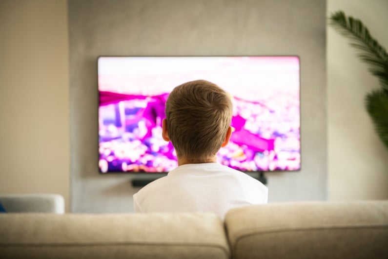 Boy watching TV