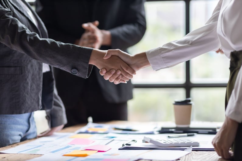 Businesspeople shaking hands