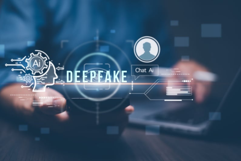 Deepfake technology concept