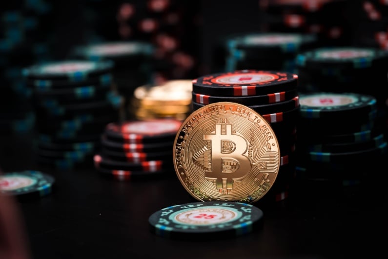 Physical Bitcoin and poker chips