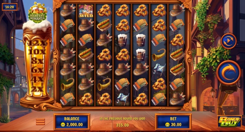 Bierfest Bonanza slot reels by Rival Gaming