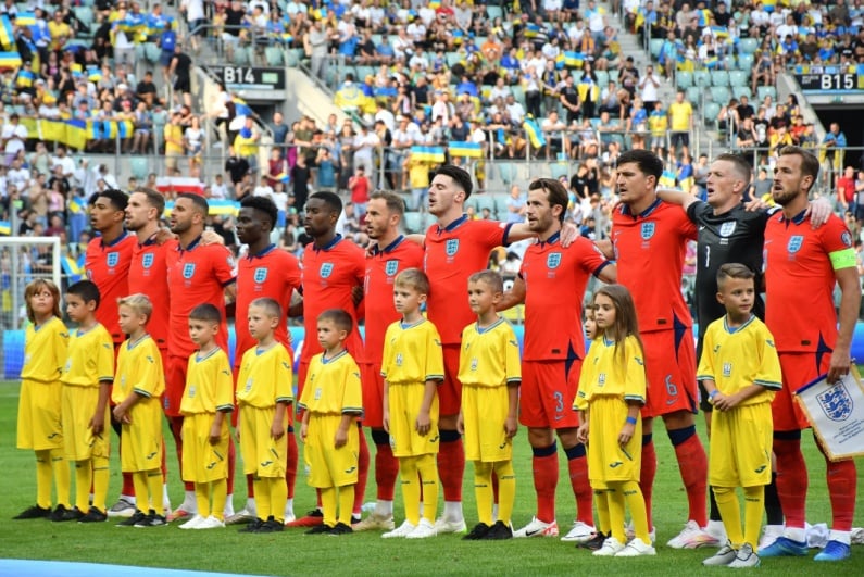 England national soccer team singing national anthem