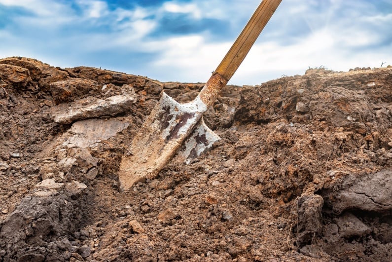 Shovel in the ground