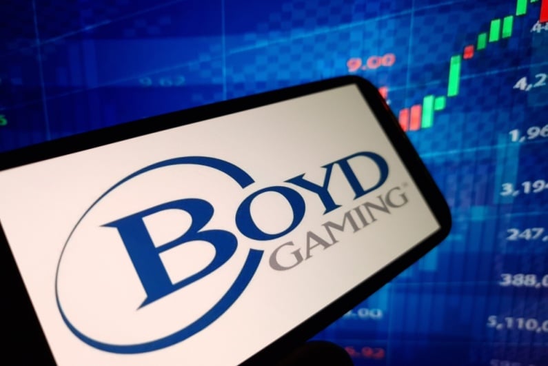 Boyd Gaming logo on phone