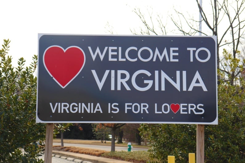 Welcome to Virginia sign