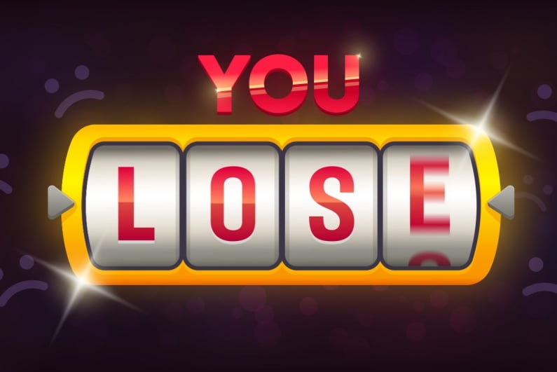 YOU LOSE slots message