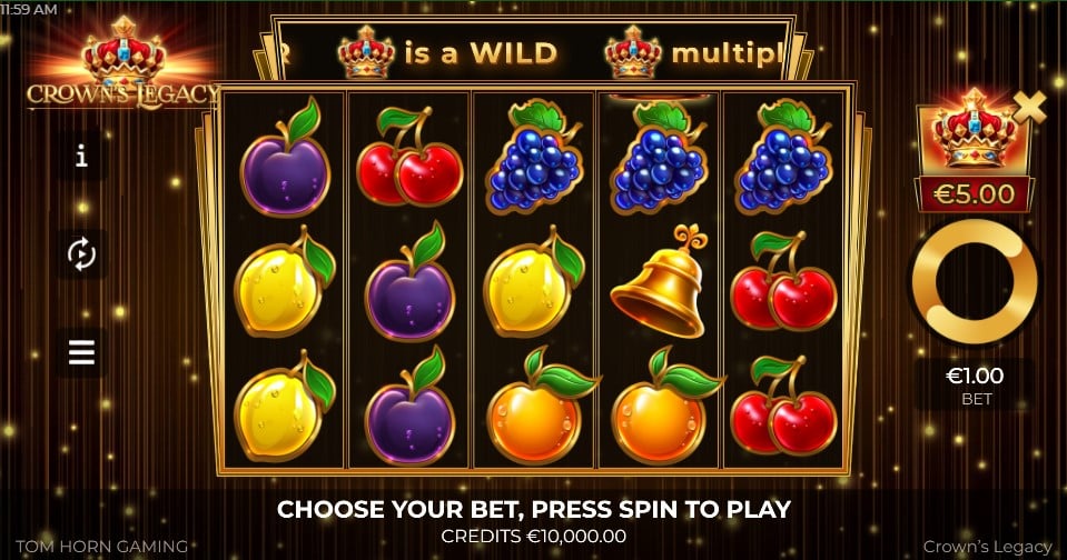 Crown's Legacy slot reels Tom Horn Gaming - best new online slots of the week