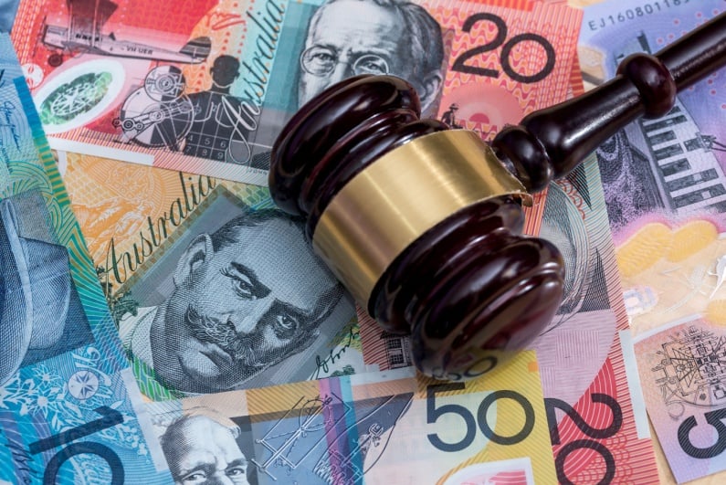 Gavel on Australian money