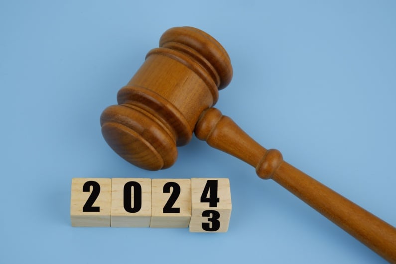 2024 with wooden gavel