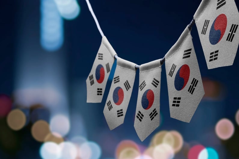 South Korean flags