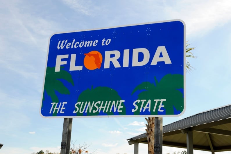 Welcome to Florida sign