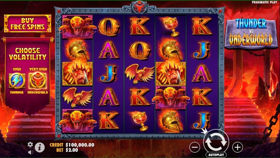 Thunder vs Underworld slot reels by Pragmatic Play