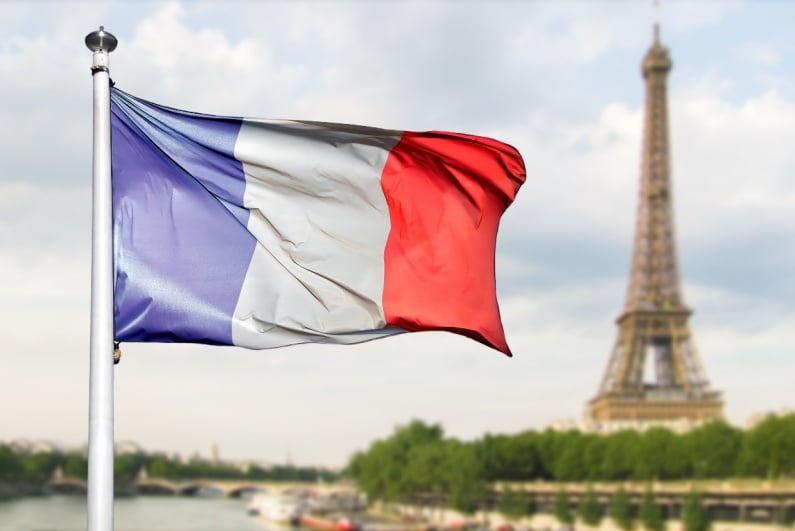 French flag and Eiffel Tower