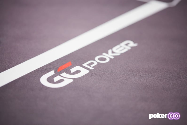 GGPoker logo on poker felt