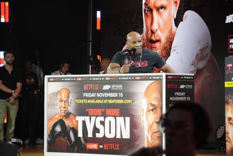 Mike Tyson promoting fight with Jake Paul