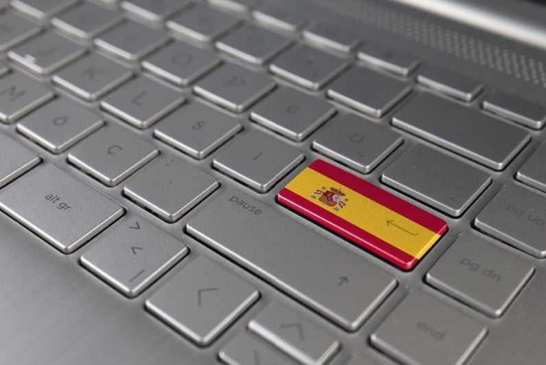 Spain flag on keyboard