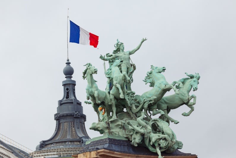 Statues on the Grand Palais in Paris