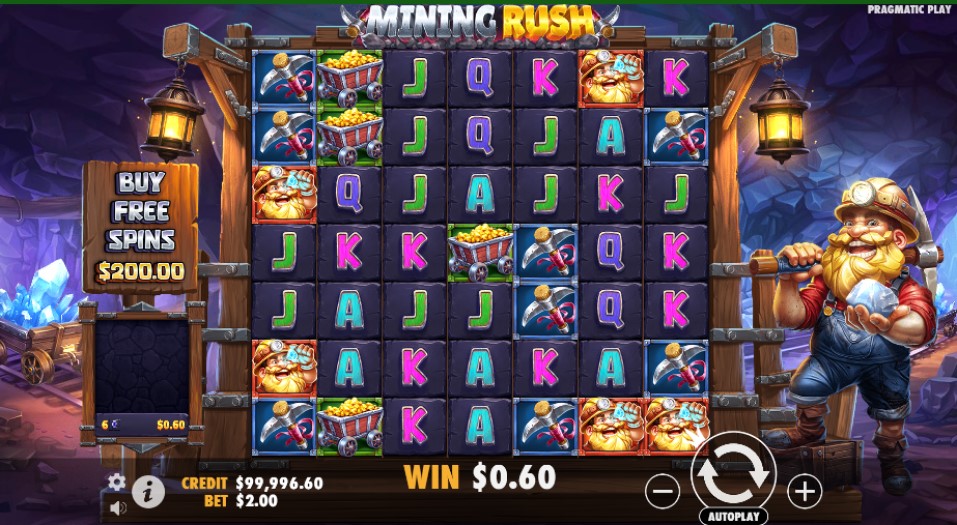 Mining Rush slot reels by Pragmatic Play - best new online slots of the week