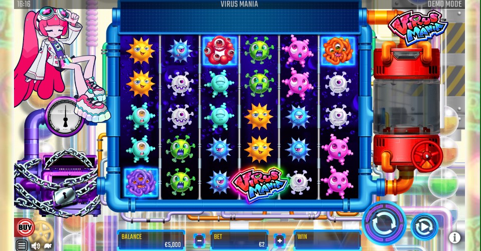 Virus Mania slot reels by Win Fast Games - best new online slots of the week