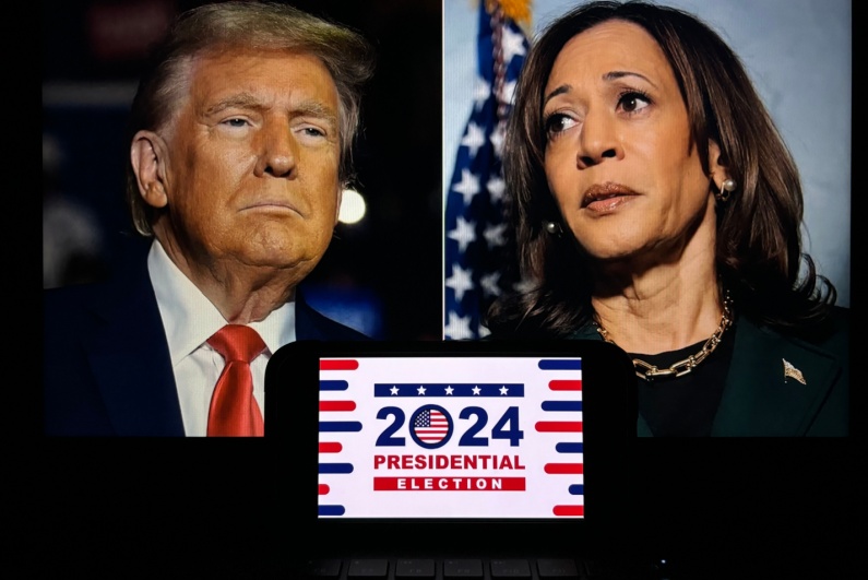 Donald Trump and Kamala Harris