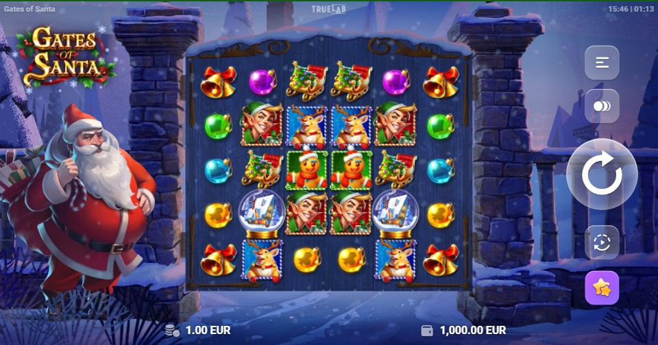 Gulungan slot Gates of Santa oleh TrueLab Games - slot online baru terbaik minggu ini