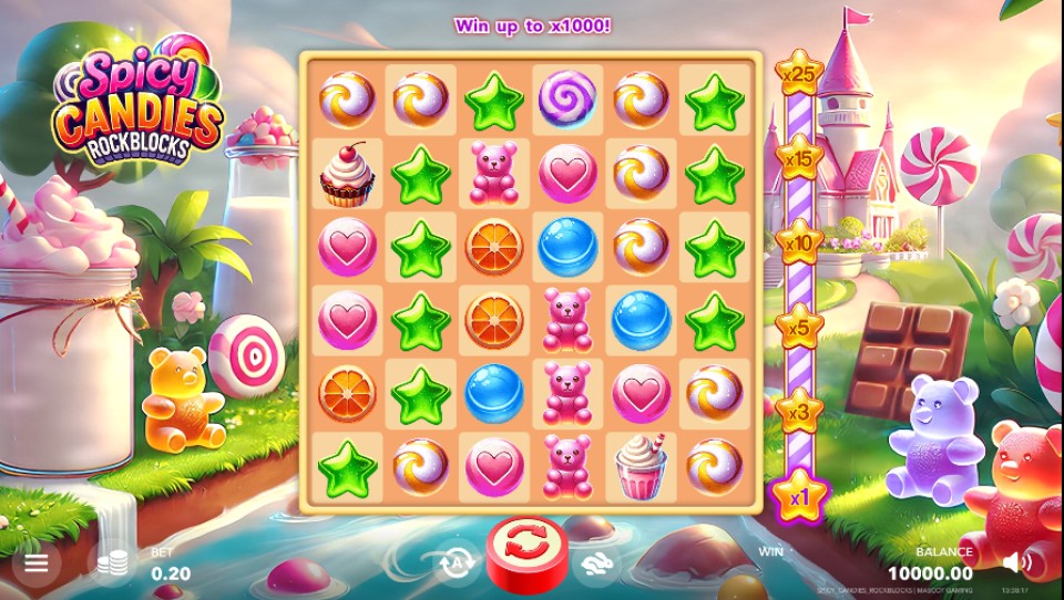 Spicy Candies Rockblocks slot reels Mascot Gaming - best new online slots of the week