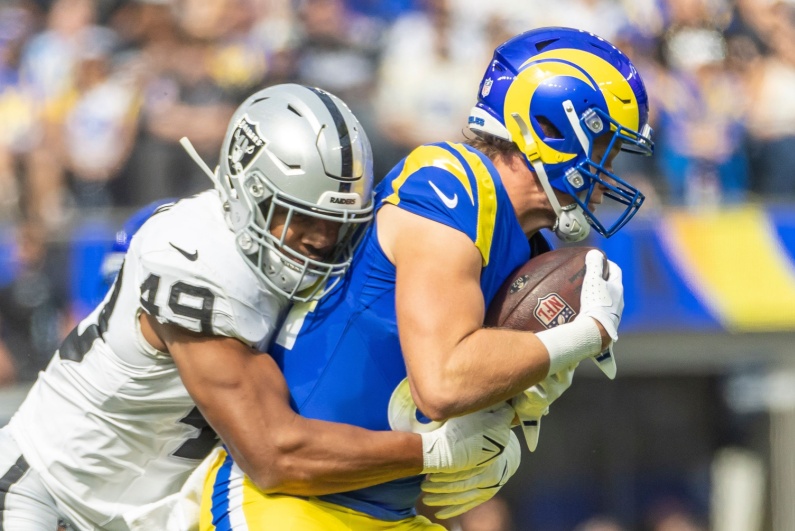 Charles Snowden making a tackle