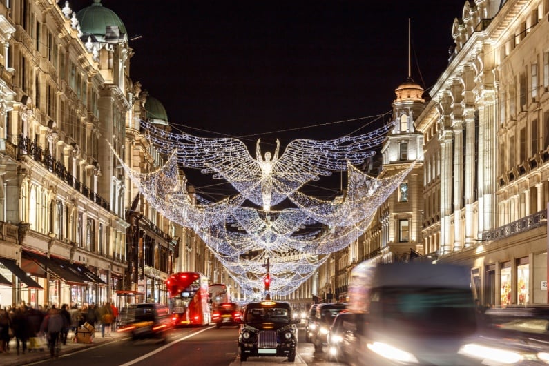 Christmas lights in Mayfair London