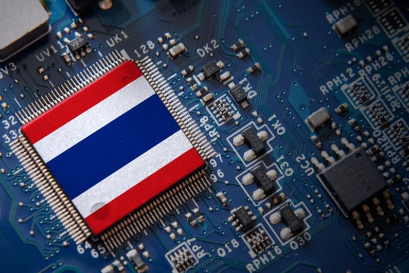 Microchip colored like Thai flag