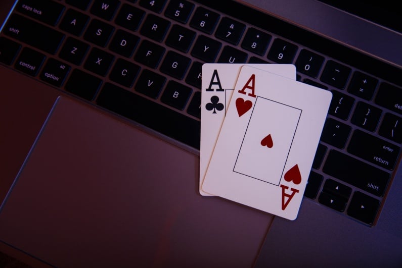 Two Aces on a keyboard