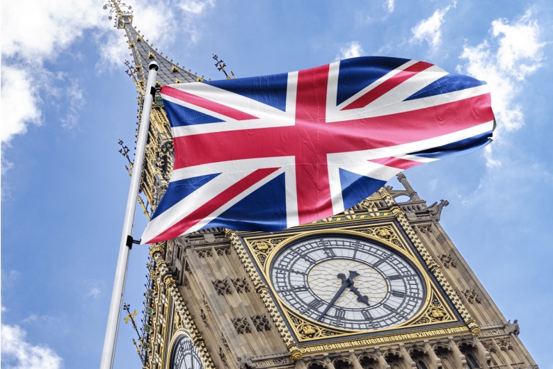 UK flag and Big Ben