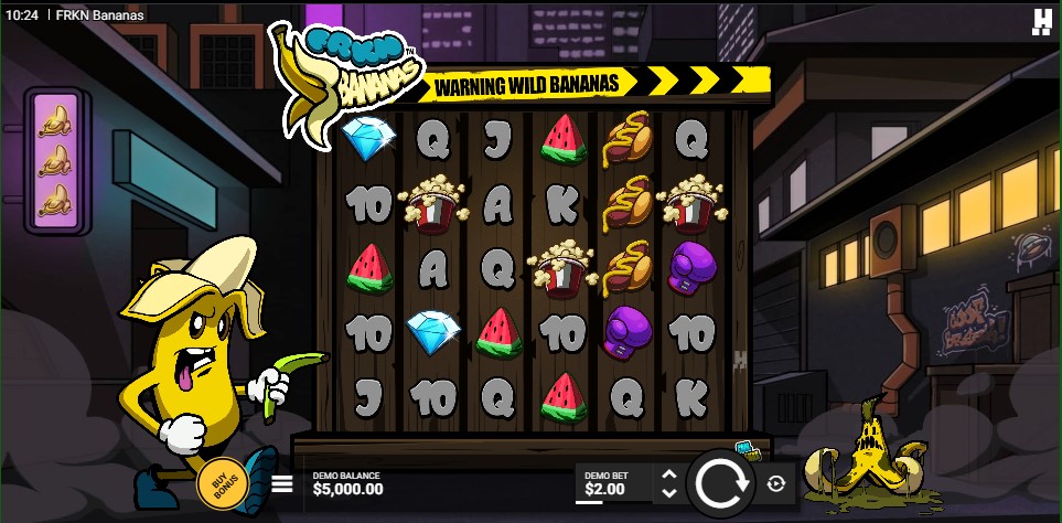 FRKN Bananas slot reels by Hacksaw Gaming - best new online slots of the week