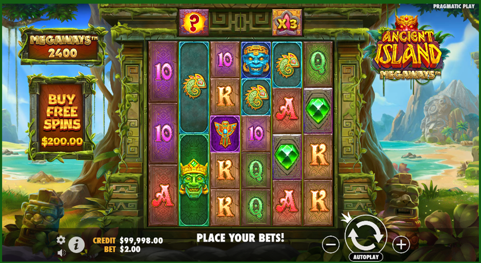 Ancient Island Megaways slot reels by Pragmatic Play - best new online slots of the week