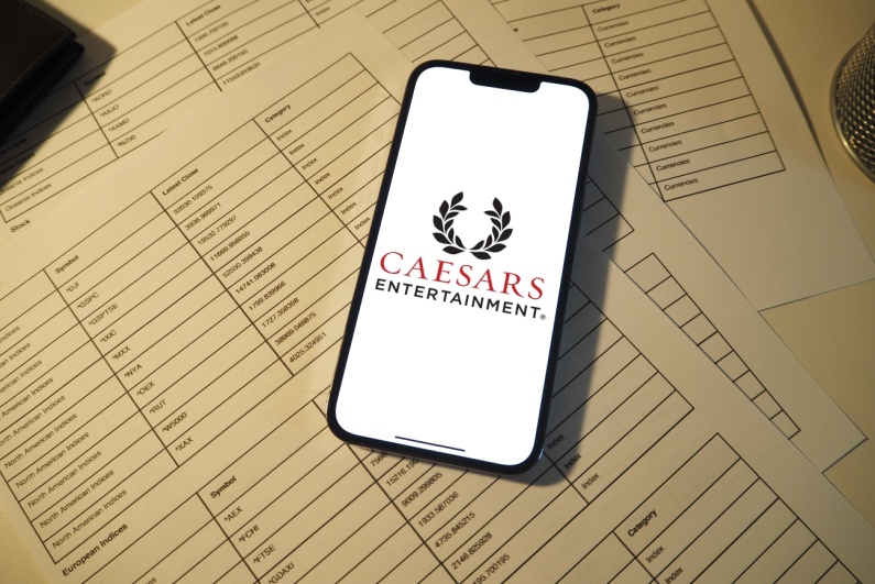 Caesars Entertainment logo on phone