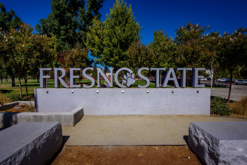 Fresno State University entrance sign