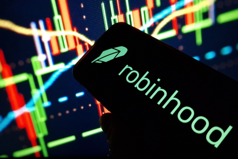 Robinhood logo on phone