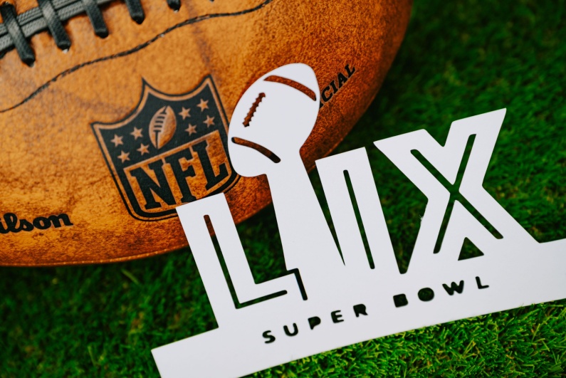 Super Bowl LIX logo and ball