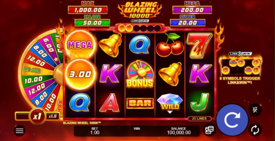 Blazing Wheel 10000 slot reels by Nailed It Games - best new online slots of the week