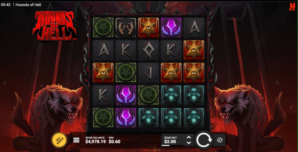 Hounds of Hell slot reels by Hacksaw Gaming - best new online slots of the week