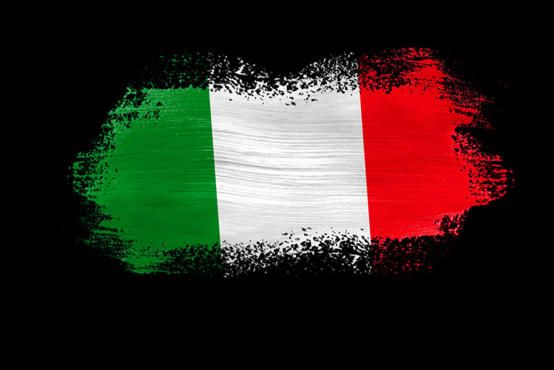 Brush-painted Italian flag