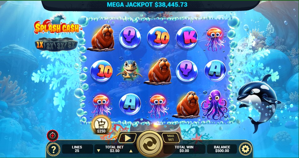 Splash Cash slot reels by Arrows Edge - best new online slots of the week