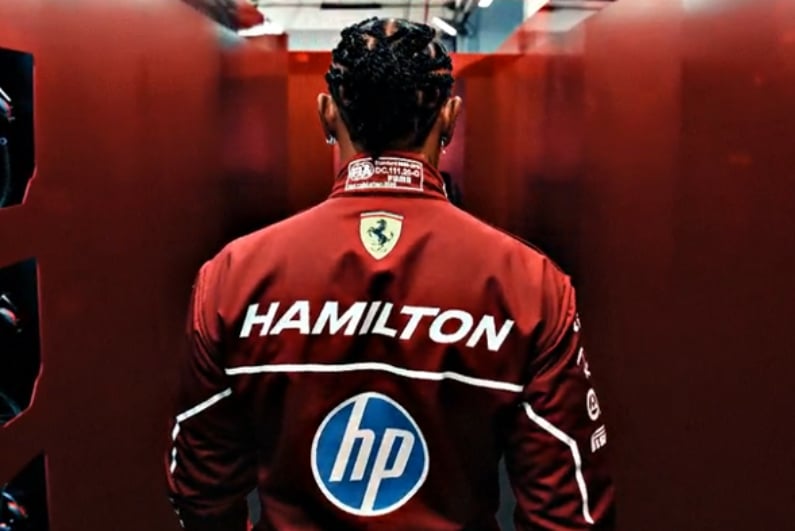 Hamilton back in Ferrari top