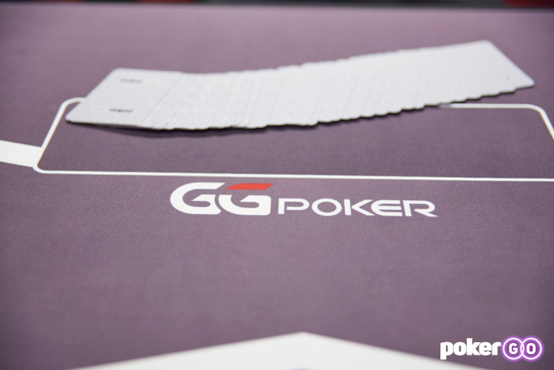 GGPoker logo on poker table