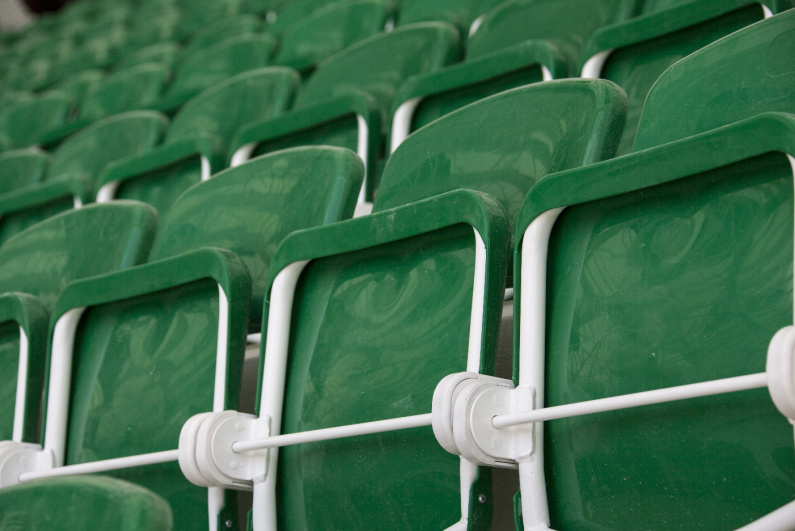 Green stadium chairs