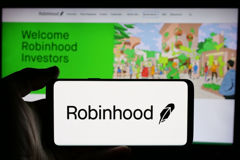 Robinhood logo on phone