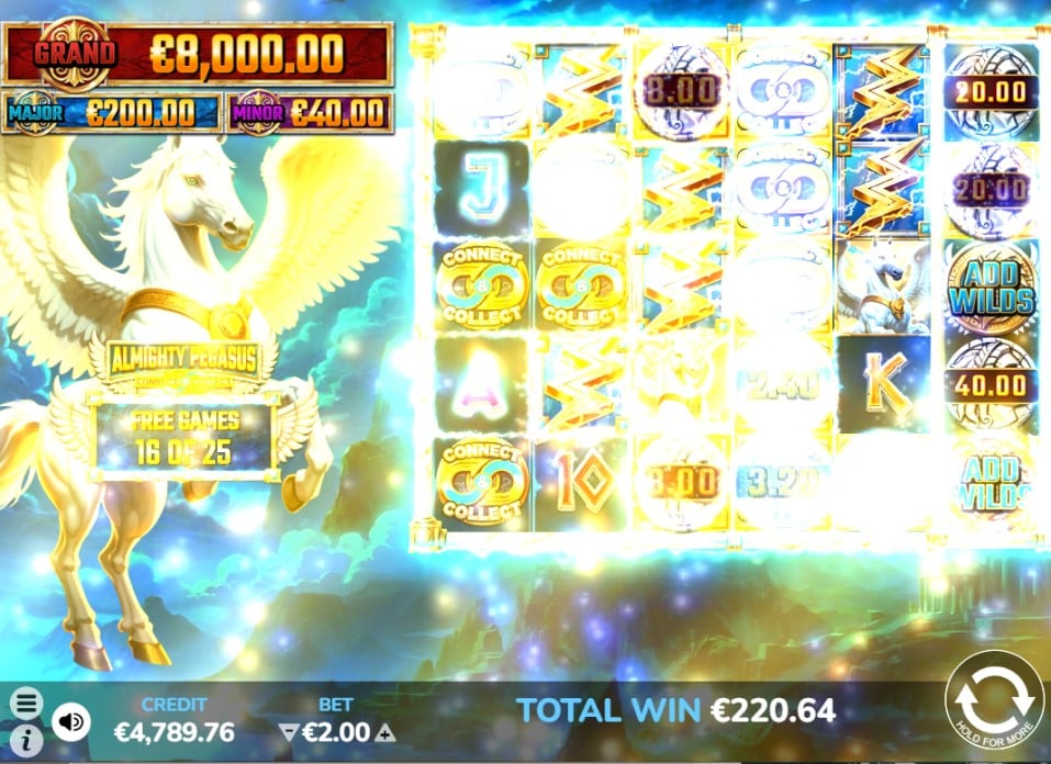 Almighty Pegasus Connect & Collect online slot Add Wilds - Game of the Month